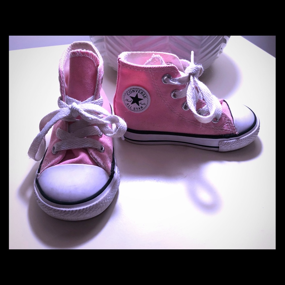 Pink converse high tops